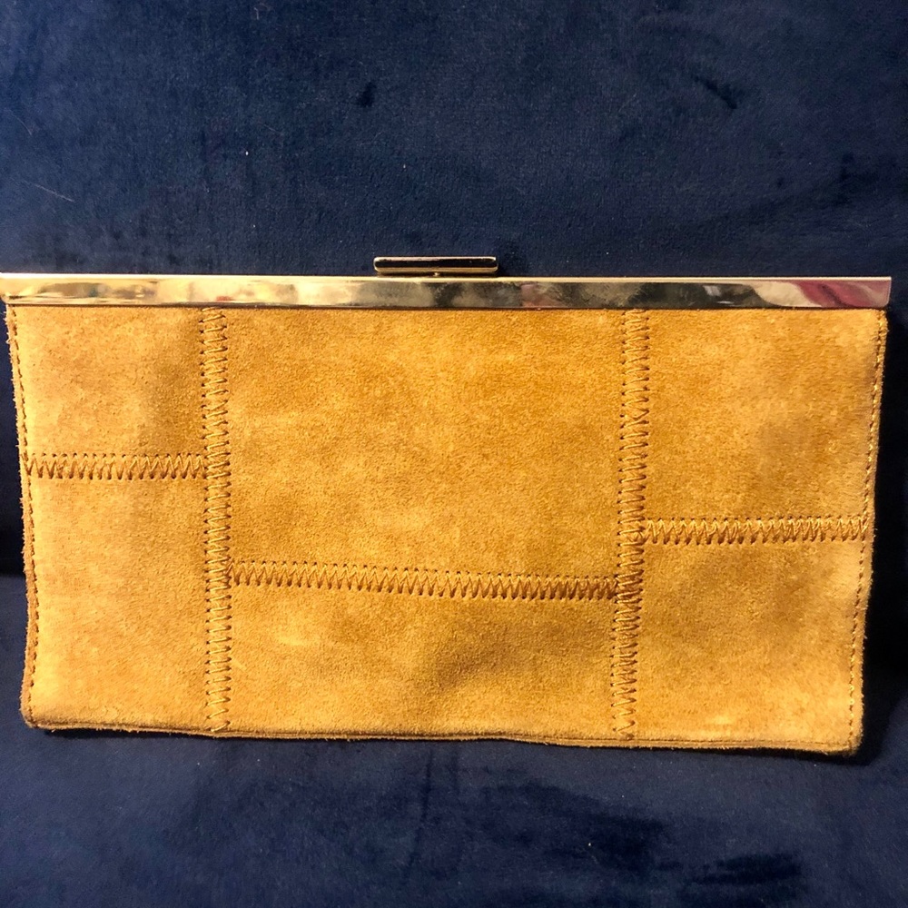 Tan Suede Banana Republic Clutch